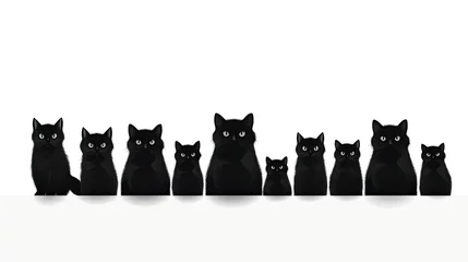 Fotobehang A group of black cats © ASTERIOS