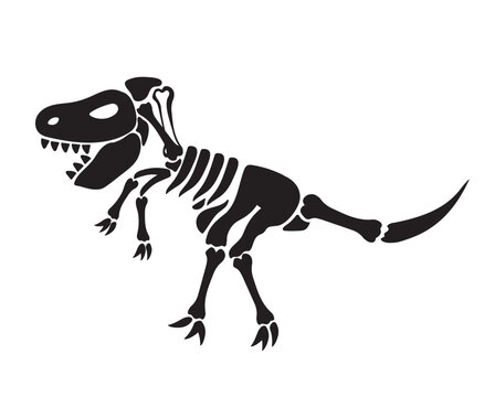 Dinosaur skeleton, dino bones. Modern, Creative, fantasy vector flat design image illustration 
