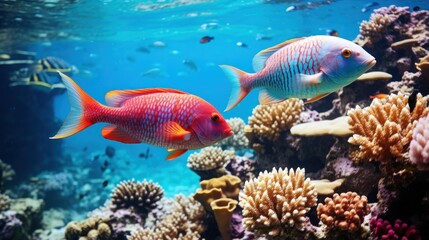 Fototapeta na wymiar sea fish in red sea near coral reef