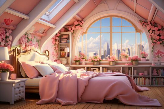 Designer Pink Bedroom For Girl