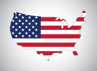 USA flag map vector