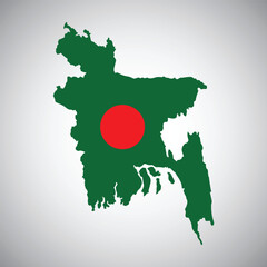 Bangladeshi flag map vector