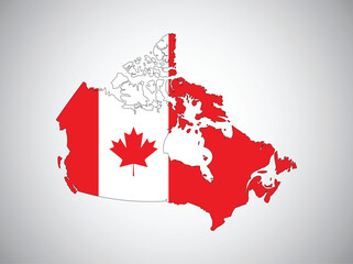 Canada flag map vector