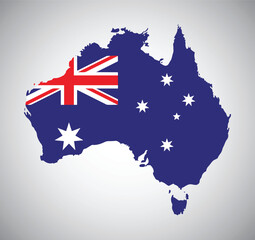 Australian flag map vector design