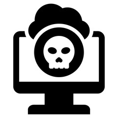 Cyber Attack Glyph Icon