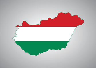 Hungary flag map vector design