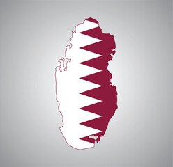Qatar flag map vector design