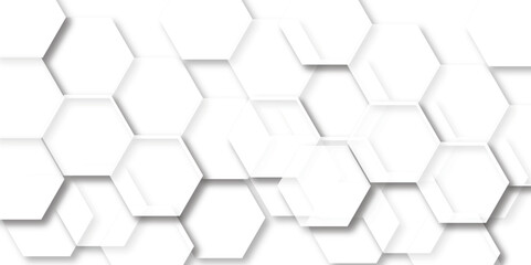 Obraz na płótnie Canvas White abstract hexagon wallpaper or background. Futuristic abstract honeycomb mosaic white background. Seamless cell background. Abstract honeycomb background.