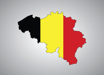Belgium flag map vector design