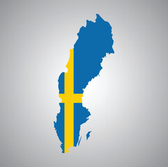 Sweden flag map vector design