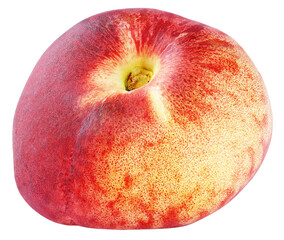 Chinese flat donut peach isolated on transparent background. Full depth of field.
