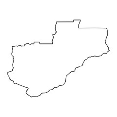 Lunda Norte province map, administrative division of Angola.