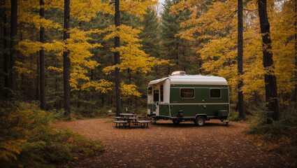 Fototapeta na wymiar camping in the forest