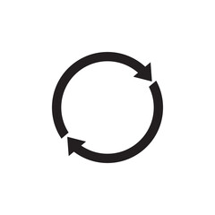 Different circular arrows of black color, different thickness. Arrow recycles icon.