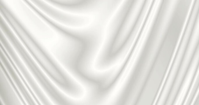 Abstract loop animation background material with swaying white satin style drape