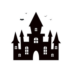 Obraz na płótnie Canvas Halloween castle icon. Horror house building castle. Isolated vector illustration. 