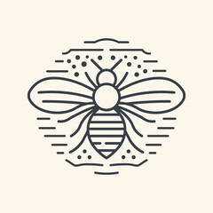 Creative Bee Lines Logo. Bumblebee, Honey making concept. Vector