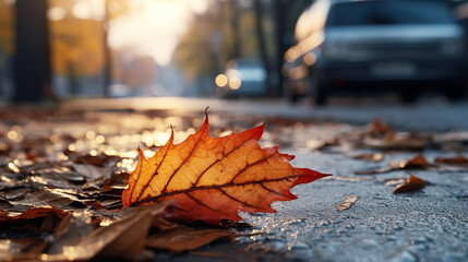 Leaves on the ground, autumn is coming, leaf coloring, coloring seasons | Generative AI