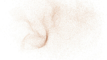 3D rendering of scattered sand granules or fine dirt on transparent background

