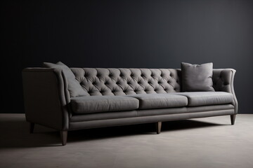 Cozy luxury couch in Scandinavian style over studio background