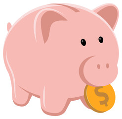 piggy bank and money