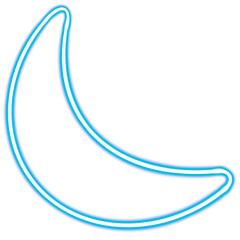 moon glowing desktop icon, neon moon sticker, neon space figure, glowing figure, neon geometrical figures 