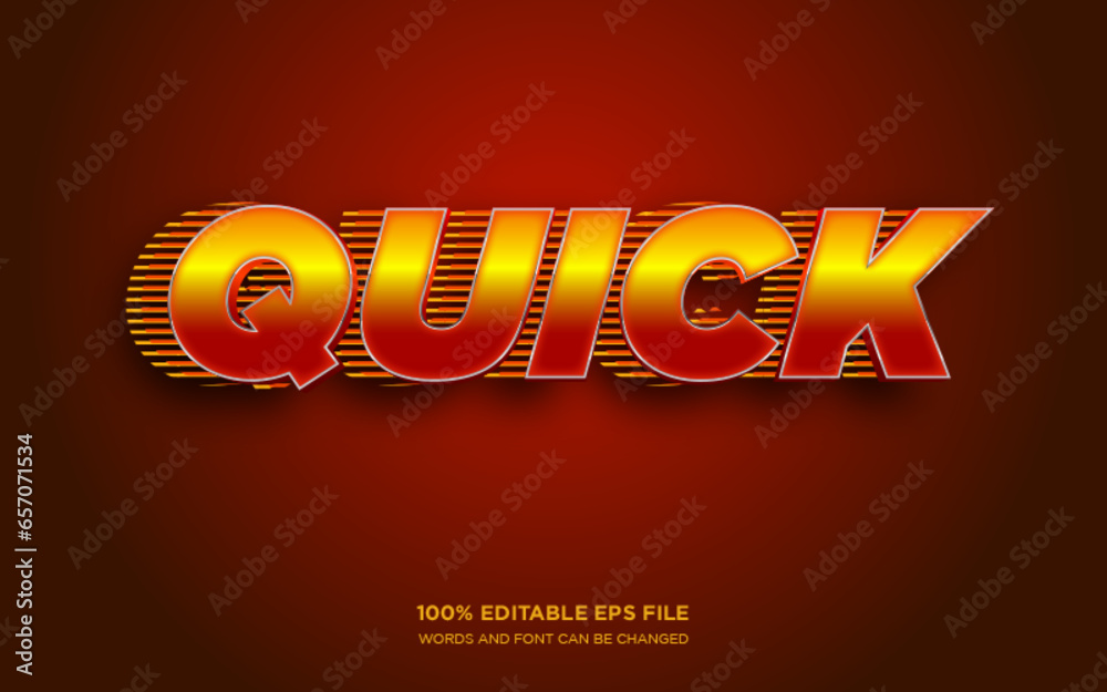 Fototapete quick fast 3d text style effect