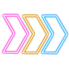 neon abstract arrows png glowing desktop icon, neon sticker, neon figure, glowing figure, neon geometrical figures 