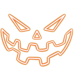 jack-o-lantern glowing desktop icon, pumpkin neon sticker, halloween neon figure, glowing figure, neon geometrical figures 