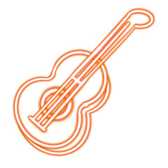 guitar glowing desktop icon png, guitar neon sticker, neon figure, glowing figure, neon geometrical figures 
