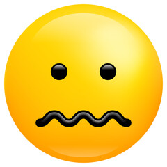 Emoji smile icon  symbol. Confounded face yellow cartoon character.
