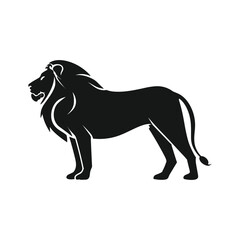 lion vector silhouette on isolated white background