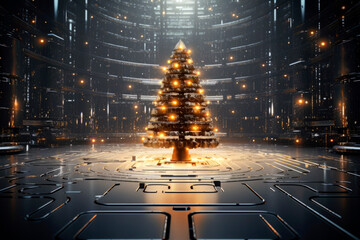 technological christmas tree wallpaper. High quality photo