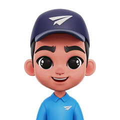 Postman 3D Avatar Transparent Background