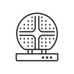Electric waffle maker, linear icon. Line with editable stroke