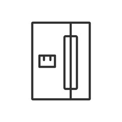Double door refrigerator, linear icon. Line with editable stroke