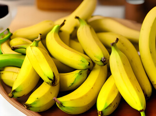 Realistic bananas closeup neutral palette warm lighting