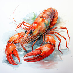 watercolor Shrimp clipart
