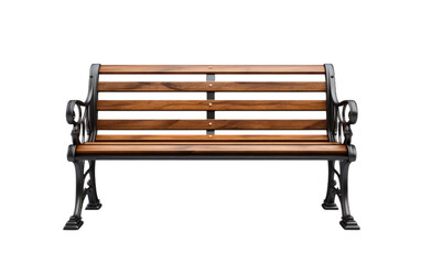 Wooden Bench without Backrest Isolated on Transparent Background