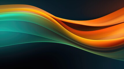 Fototapeta premium Abstract gradient background with yellow, orange, teal, lime colors waves