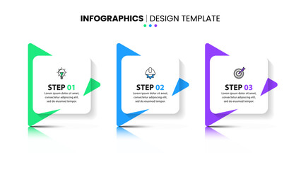 Infographic template. 3 abstract banners with arrows - obrazy, fototapety, plakaty