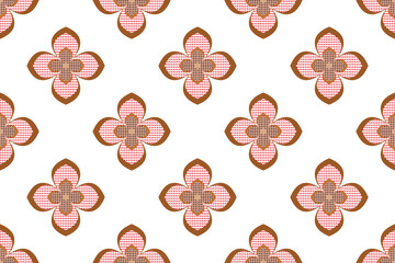 ethnic pattern design, repeat and seamless, geometric and floral element for textile, print, wallpaper or other.