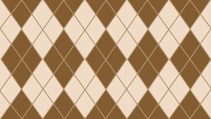 Brown and beige argyle seamless geometric pattern