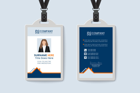 Real estate company employee id card template with picture