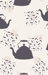 Tea time pattern collection teacup teapot pattern