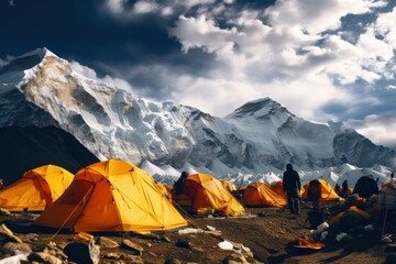 camp in the mountains