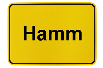 Illustration eines Ortsschildes der Stadt Hamm in Nordrhein-Westfalen