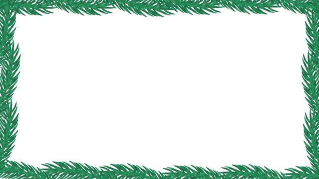 The Christmas celebration frame is decorated with a combination of grass on 4 sides. Can be used as video decoration. Border christmas