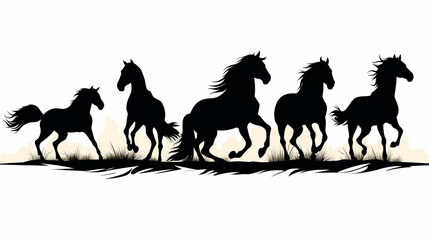 Group Of Horses Running