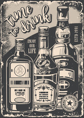 Drink time vintage flyer monochrome